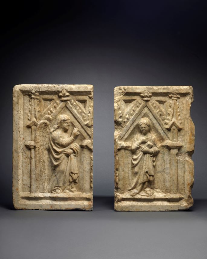 Pisan Master - A Pair of Reliefs with the Angel Gabriel and Virgin of the Annunciation | MasterArt